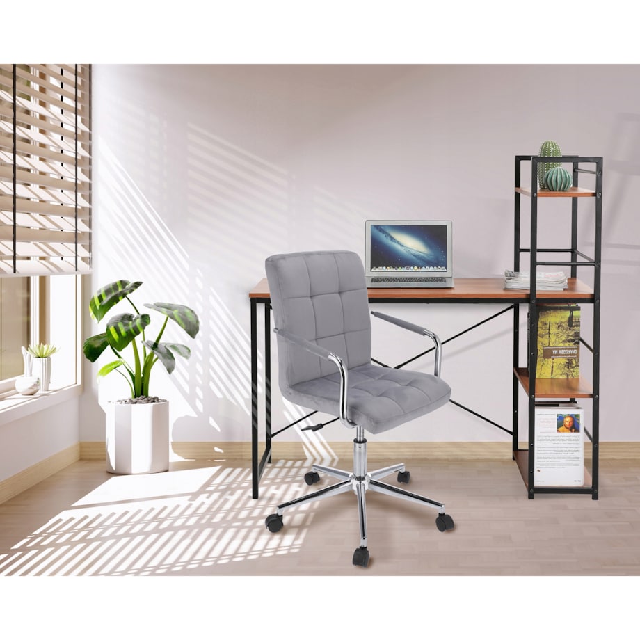 Krzesło obrotowe biurowe QUATRO szare welur