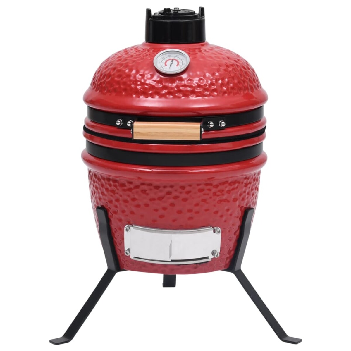 vidaXL Ceramiczny grill kamado z wędzarnią, 2-w-1, 56 cm, czerwony