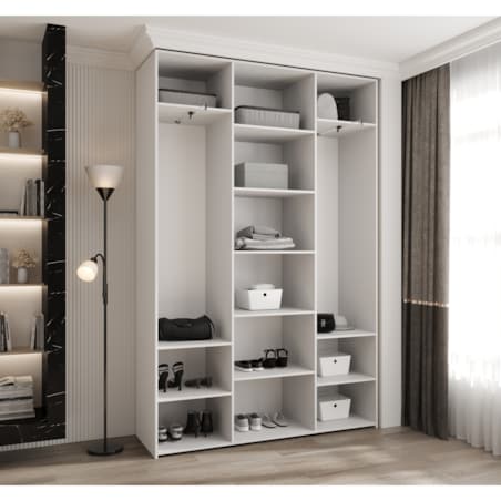 Szafa trzydrzwiowa Como 3 160 gł.40 biały+złoty