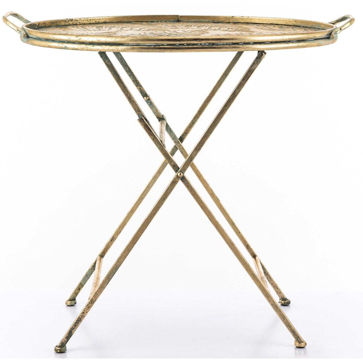 Stolik metalowy okrągły 60X64X40 cm FELCE złoty