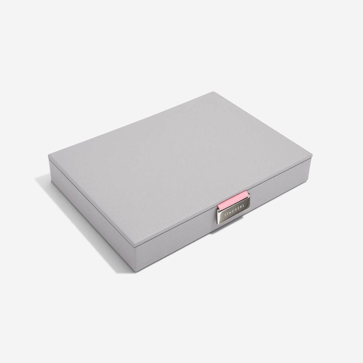 Szkatułka na biżuterię Stackers classic szaro-różowa z pokrywką