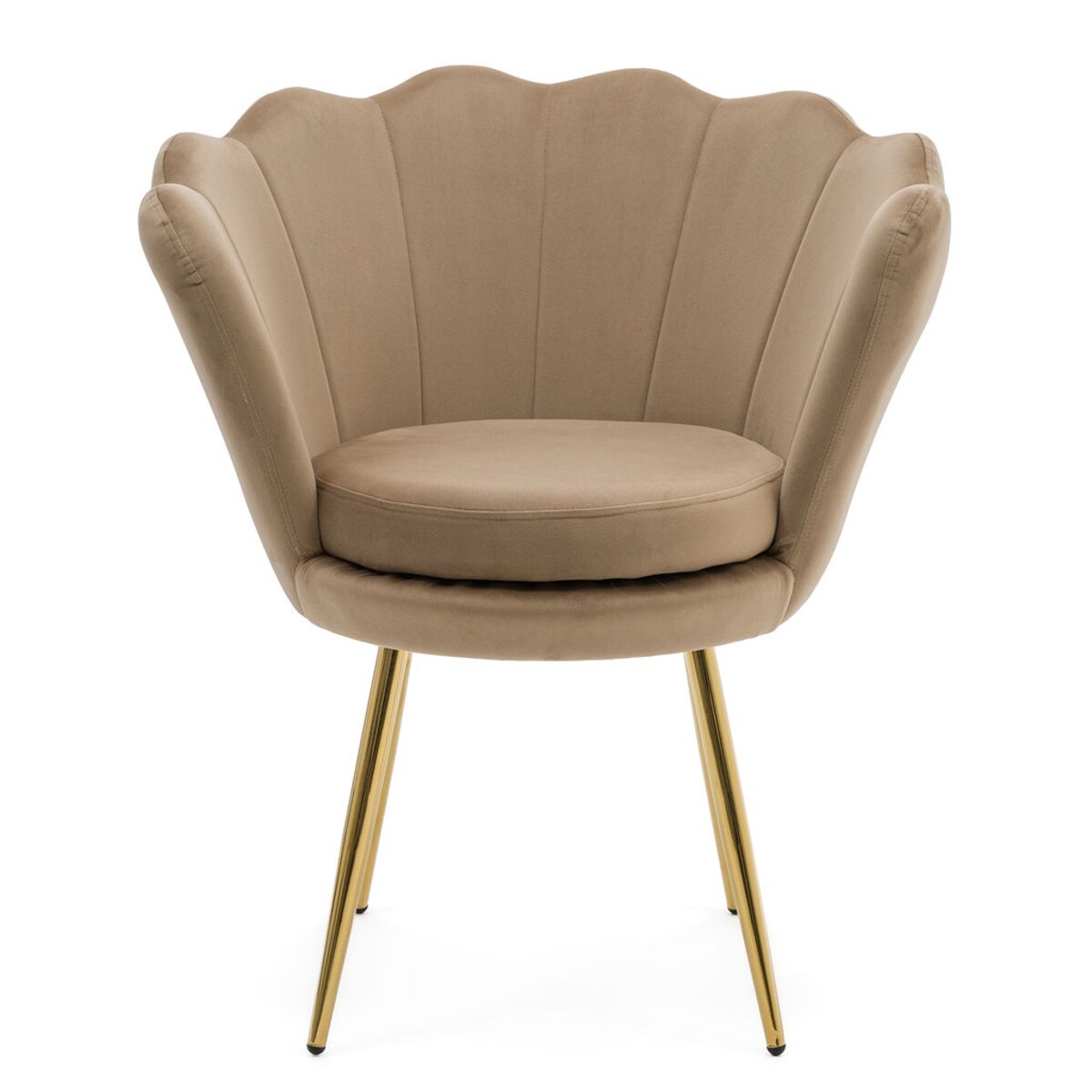 Krzesło muszelka SHELL tapicerowane do salonu jadalni biura welurowe złote