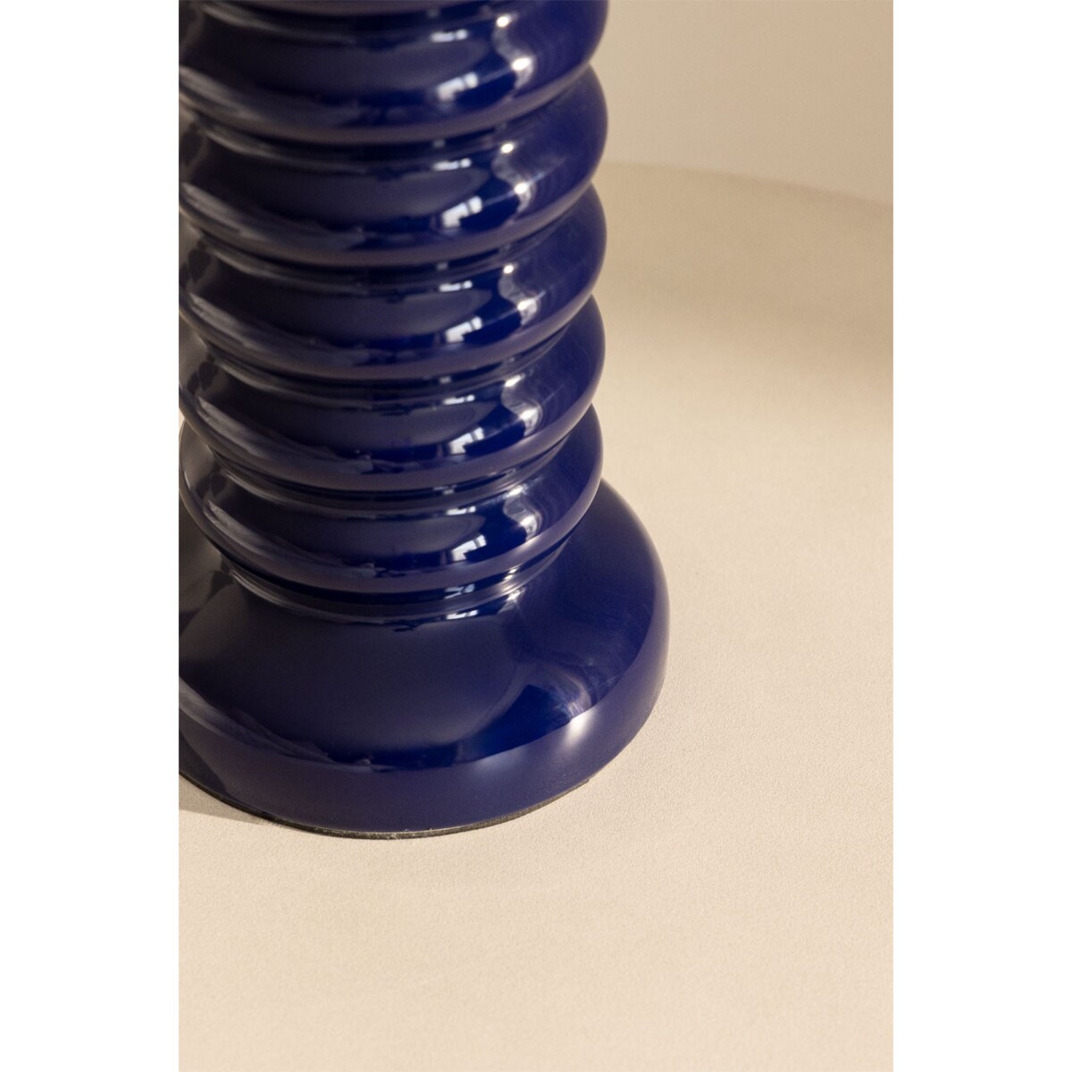 Lampa stołowa ceramiczno-lniana Boreto 75 cm dark blue