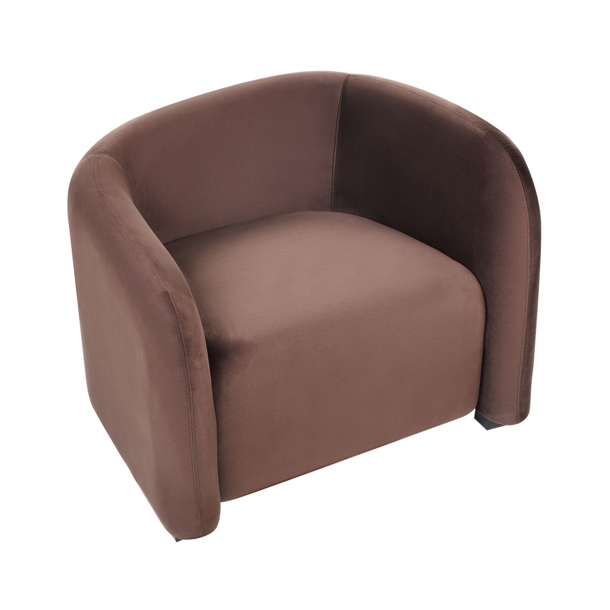 Fotel VELTADA Welur Ciemnobrązowy