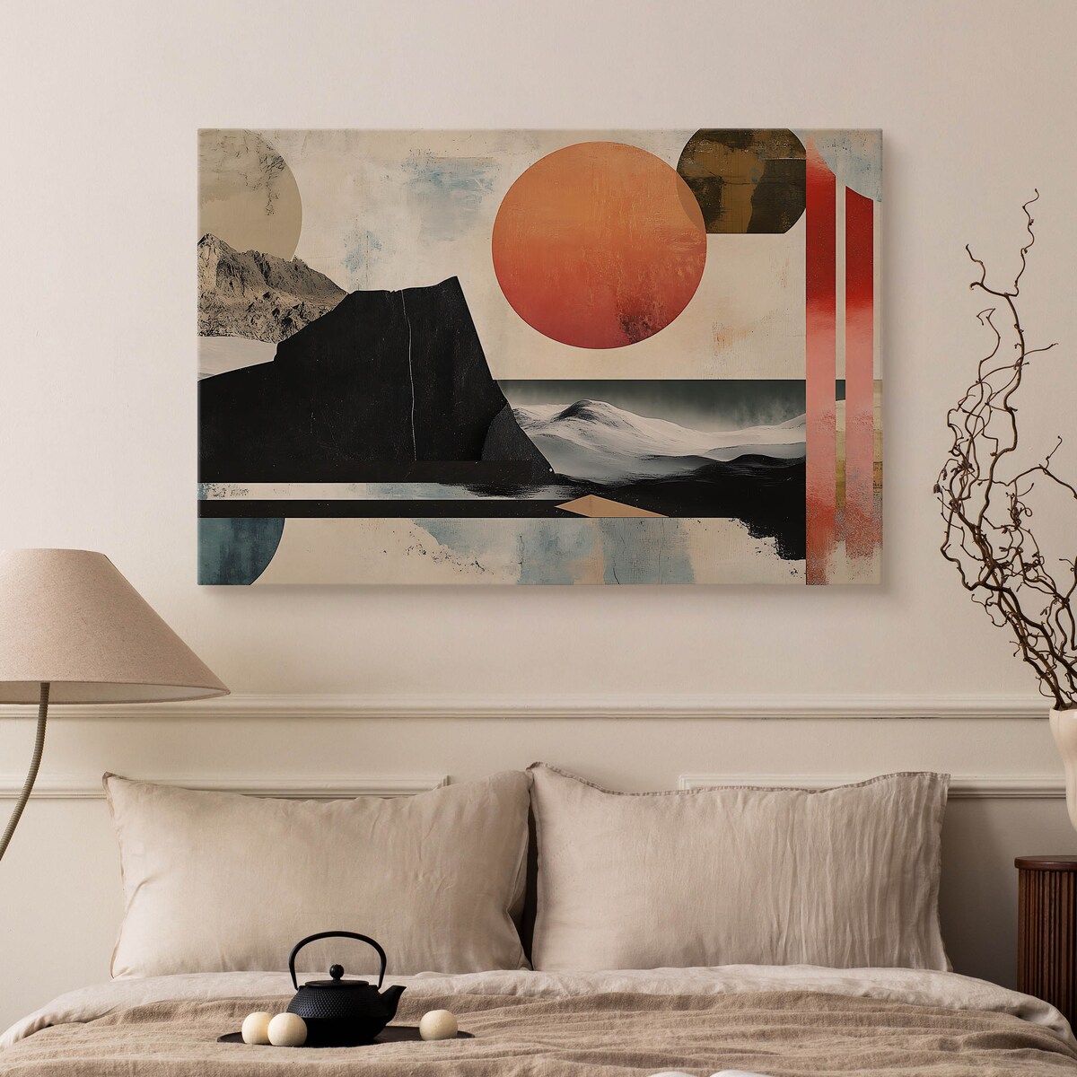 Obraz Na Płótnie Do Sypialni Krajobraz Abstrakcja Zachód Słońca 70x50cm