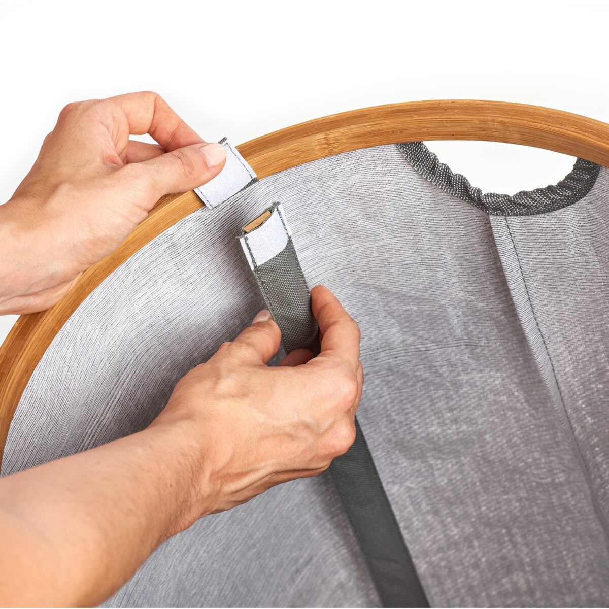 Kosz na pranie z bambusową obręczą, 50 L, ZELLER