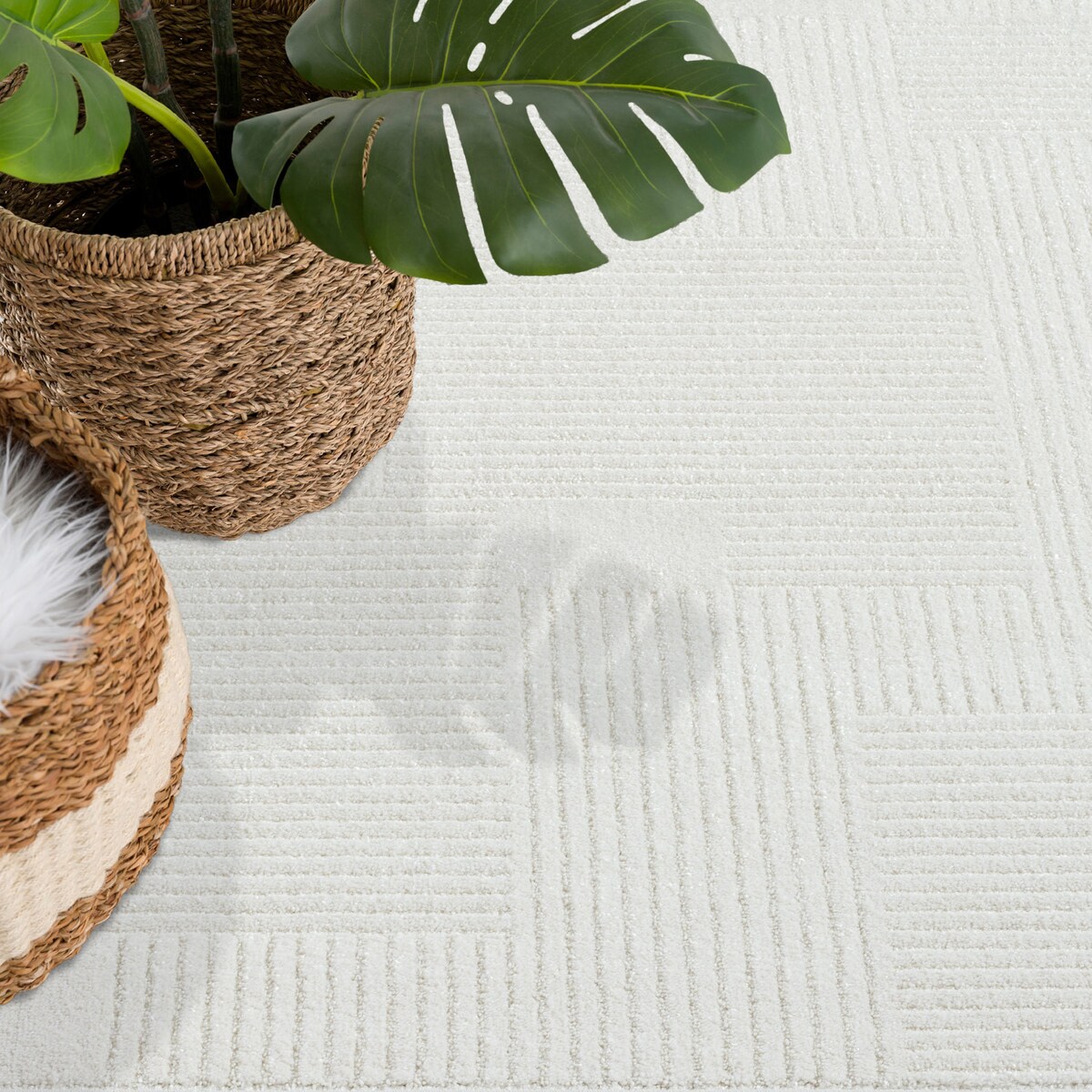 Dywan nowoczesny minimalistyczny high low Flaire 1770 krem 160x230