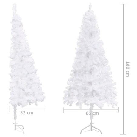 vidaXL Sztuczna choinka narożna, biała, 180 cm, PVC