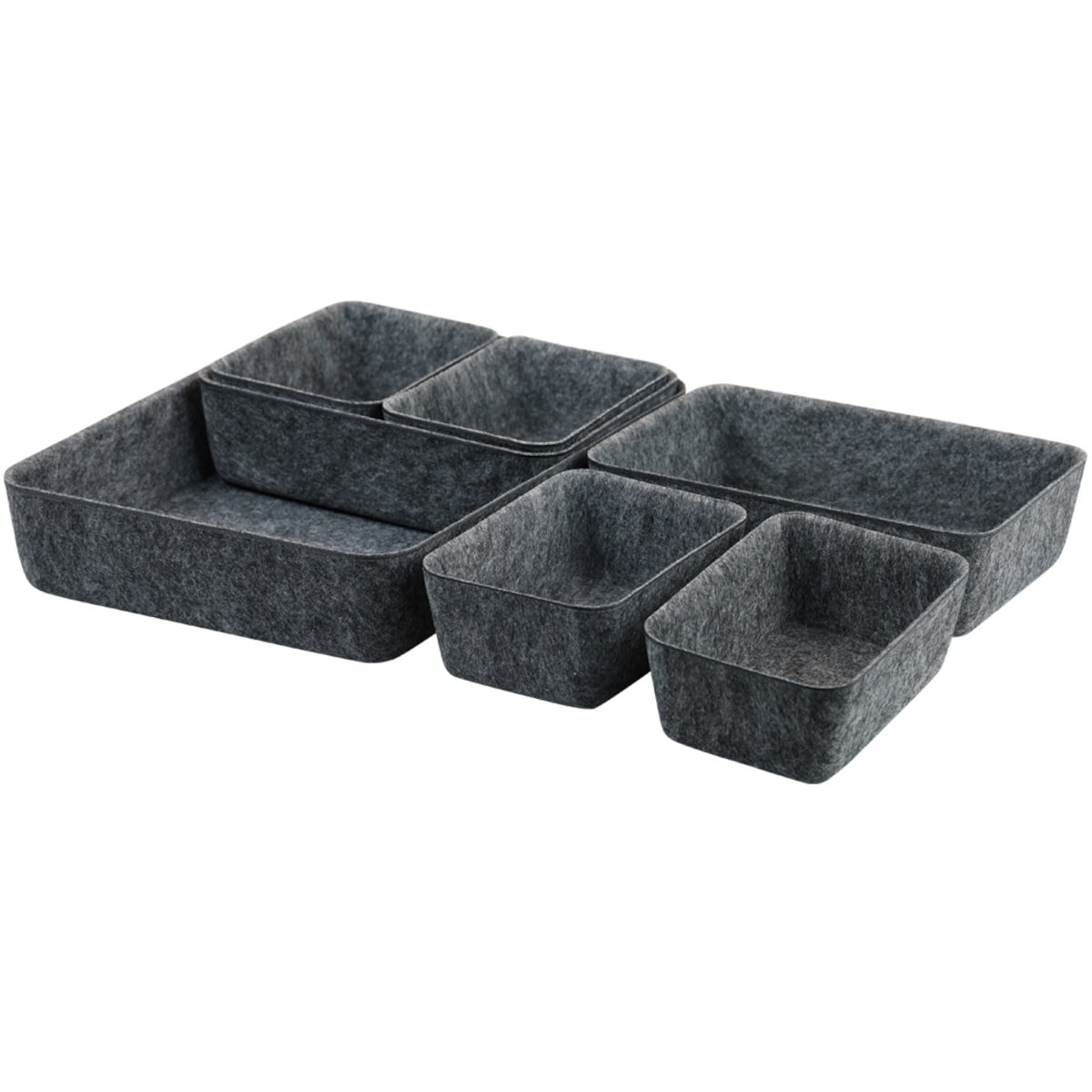 Zestaw filcowych organizerów w różnych rozmiarach