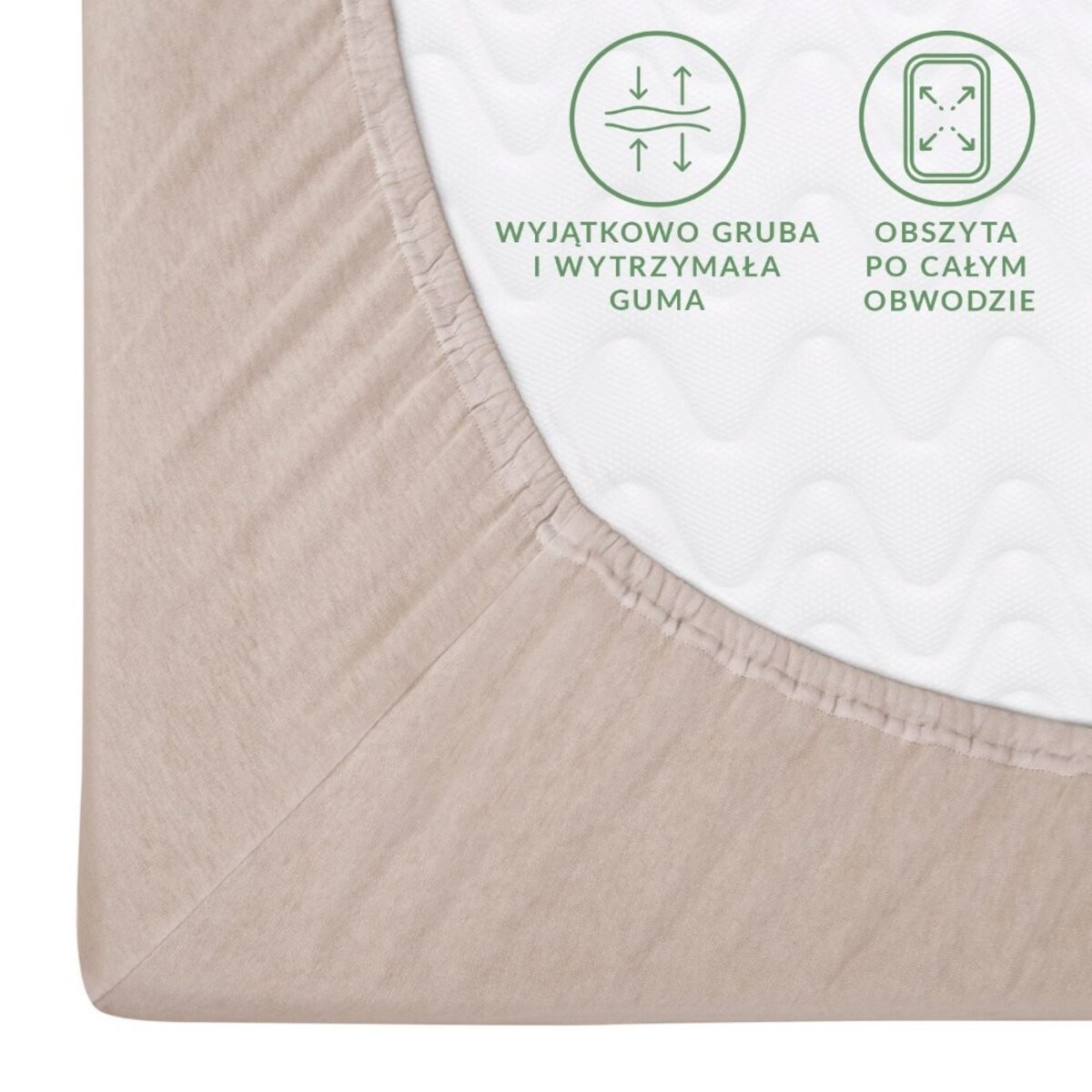 Prześcieradło jersey z gumką 60x120 kolor Beż, Darymex