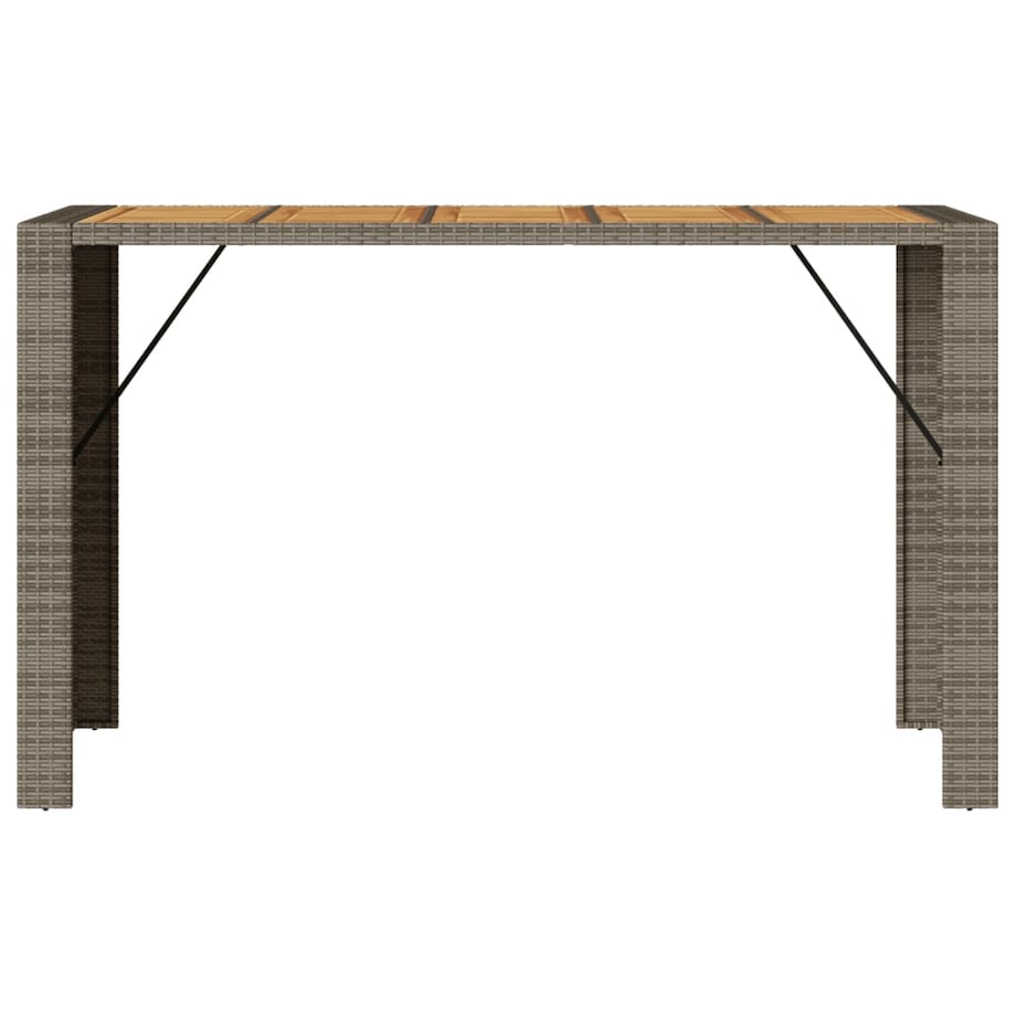 vidaXL Ogrodowy stół barowy z akacjowym blatem, szary, 185x80x110 cm