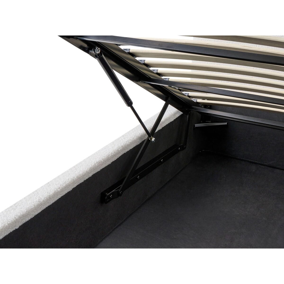 Łóżko z pojemnikiem Boucle LORIENT 140 x 200 cm Złamana biel