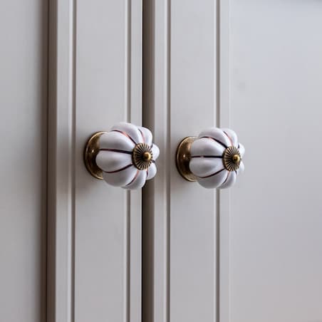 Gałka meblowa retro cermiczna uchwyt do mebli klasyczny złoty porcelanowy