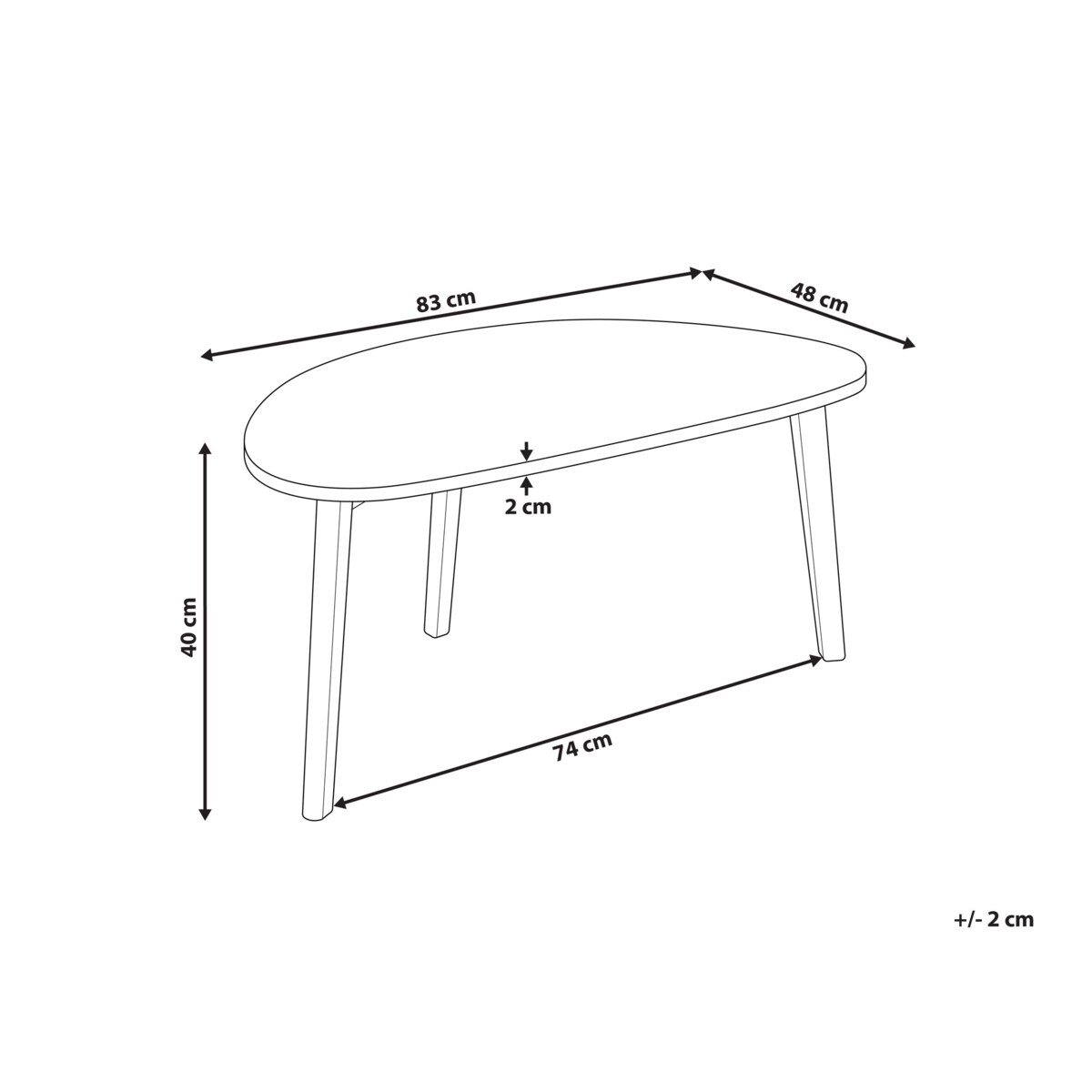 Stolik kawowy mały biały FLY