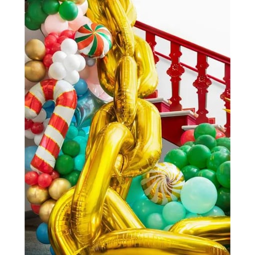 Girlanda balonowa Łańcuch, złoty, 6,7 m