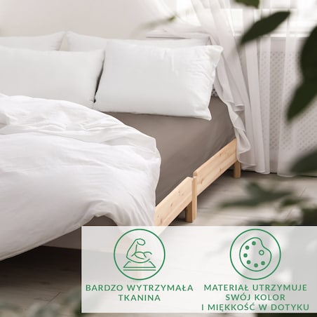 Prześcieradło satynowe bez gumki 200x220 kolor Sepia