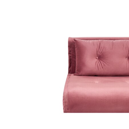 Sofa welurowa rozkładana różowa VESTFOLD