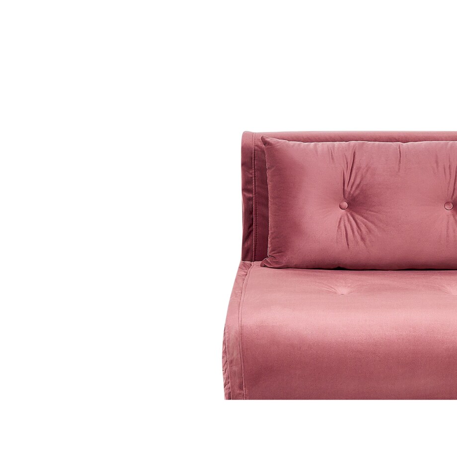 Sofa welurowa rozkładana różowa VESTFOLD