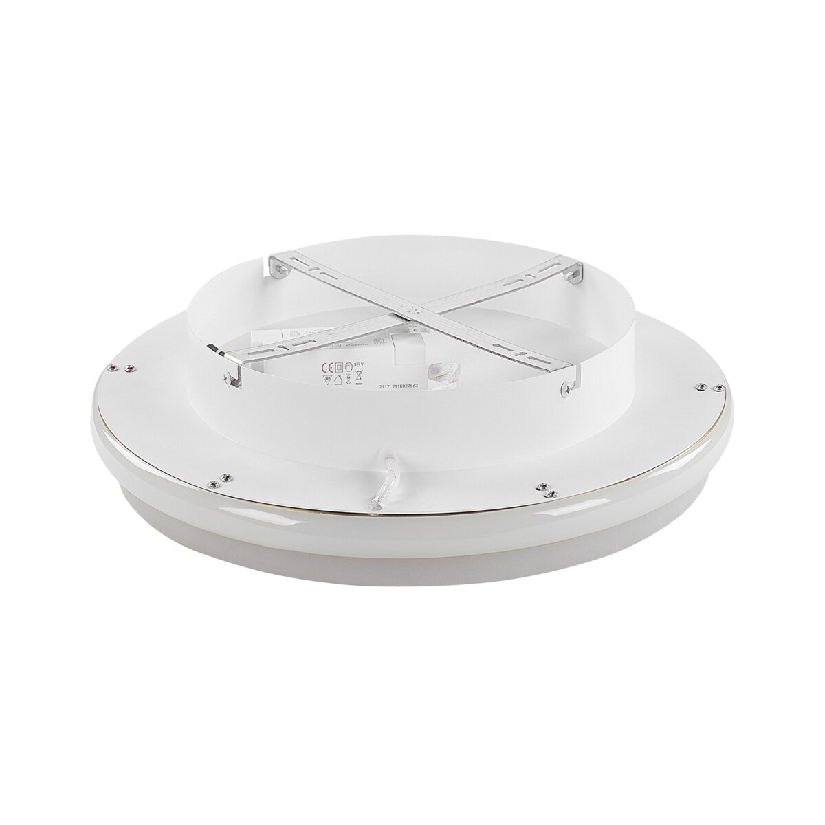 Lampa sufitowa LED metalowa 64 cm biało-złota TAPING