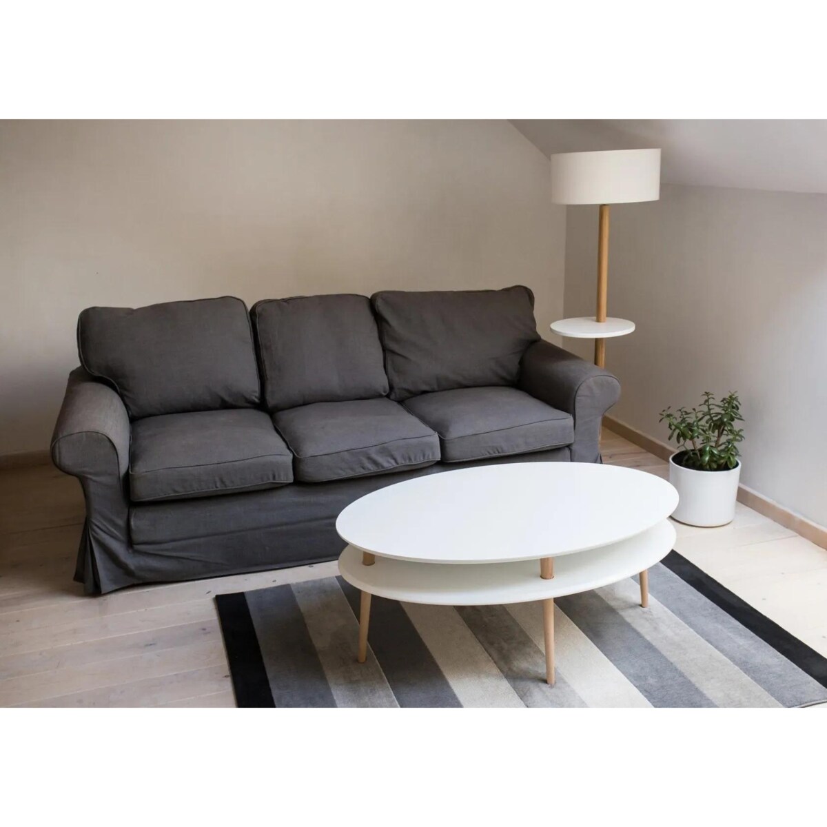 Ława owalna OVO HIGH 110x70 biała