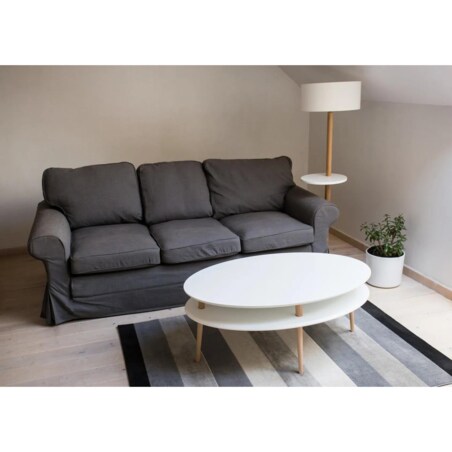 Ława owalna OVO HIGH 110x70 biała