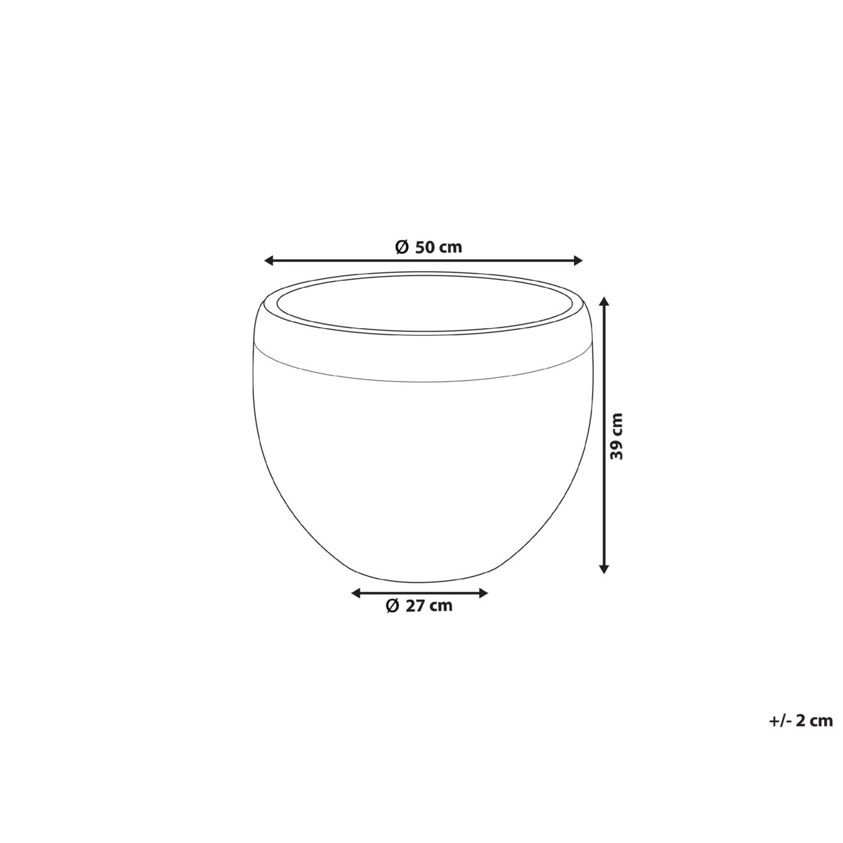 Doniczka 50x50x39 cm czarna ZAKROS