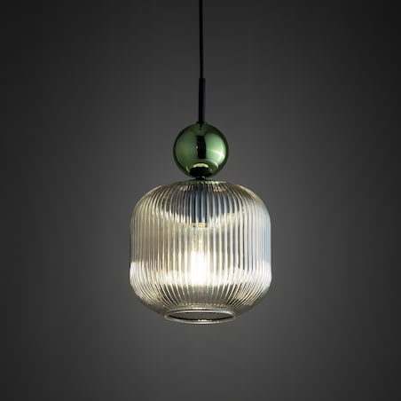 Lampa Wisząca Tk Lighting Sophia Big Koniakowy Klosz Zielona Kulka E27
