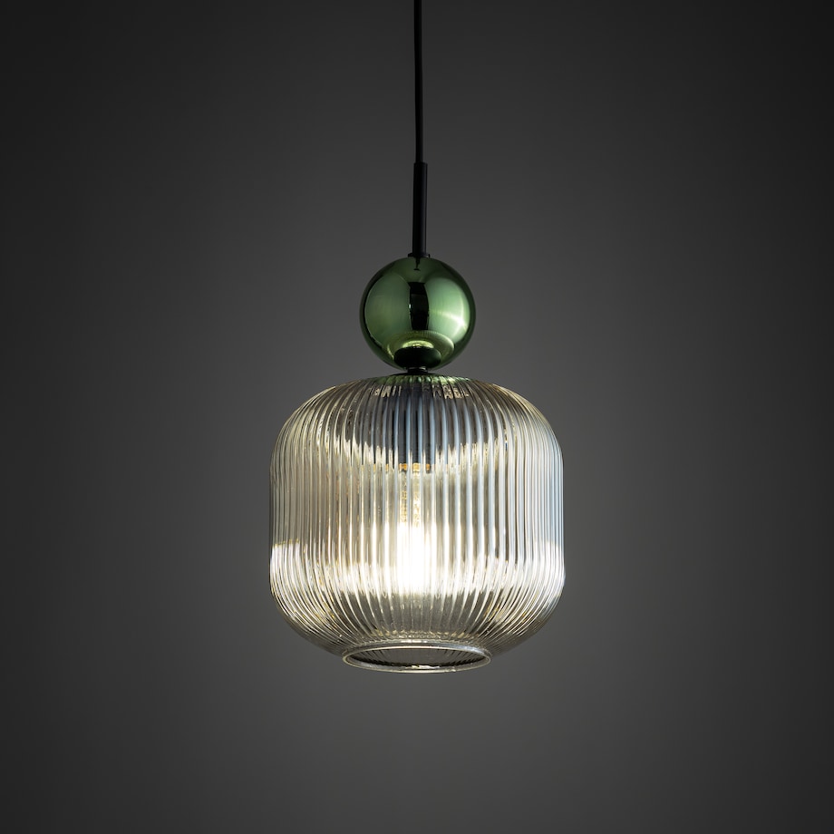 Lampa Wisząca Tk Lighting Sophia Big Koniakowy Klosz Zielona Kulka E27