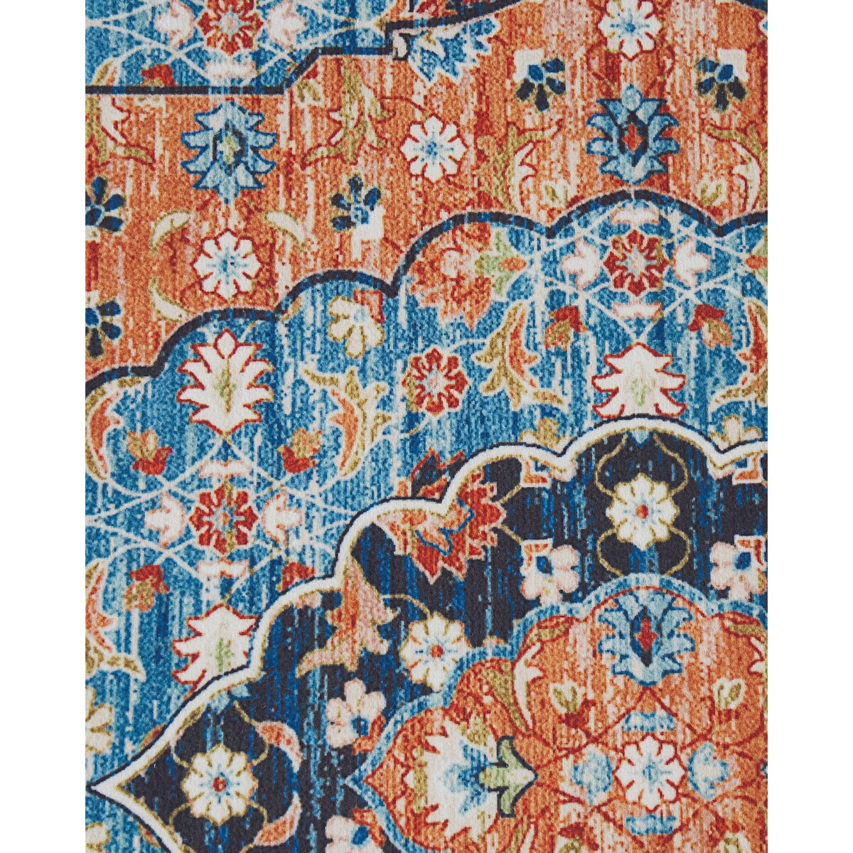 Dywan 80 x 300 cm niebieski z pomarańczowym MIDALAM