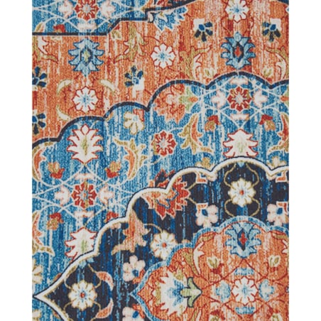 Dywan 80 x 300 cm niebieski z pomarańczowym MIDALAM