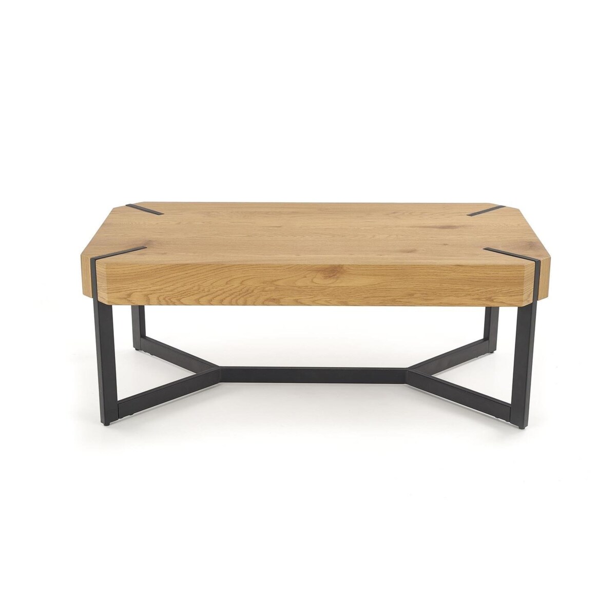 STOLIK KAWOWY Frada 110x60x43 cm dąb złoty/czarny MDF i STAL