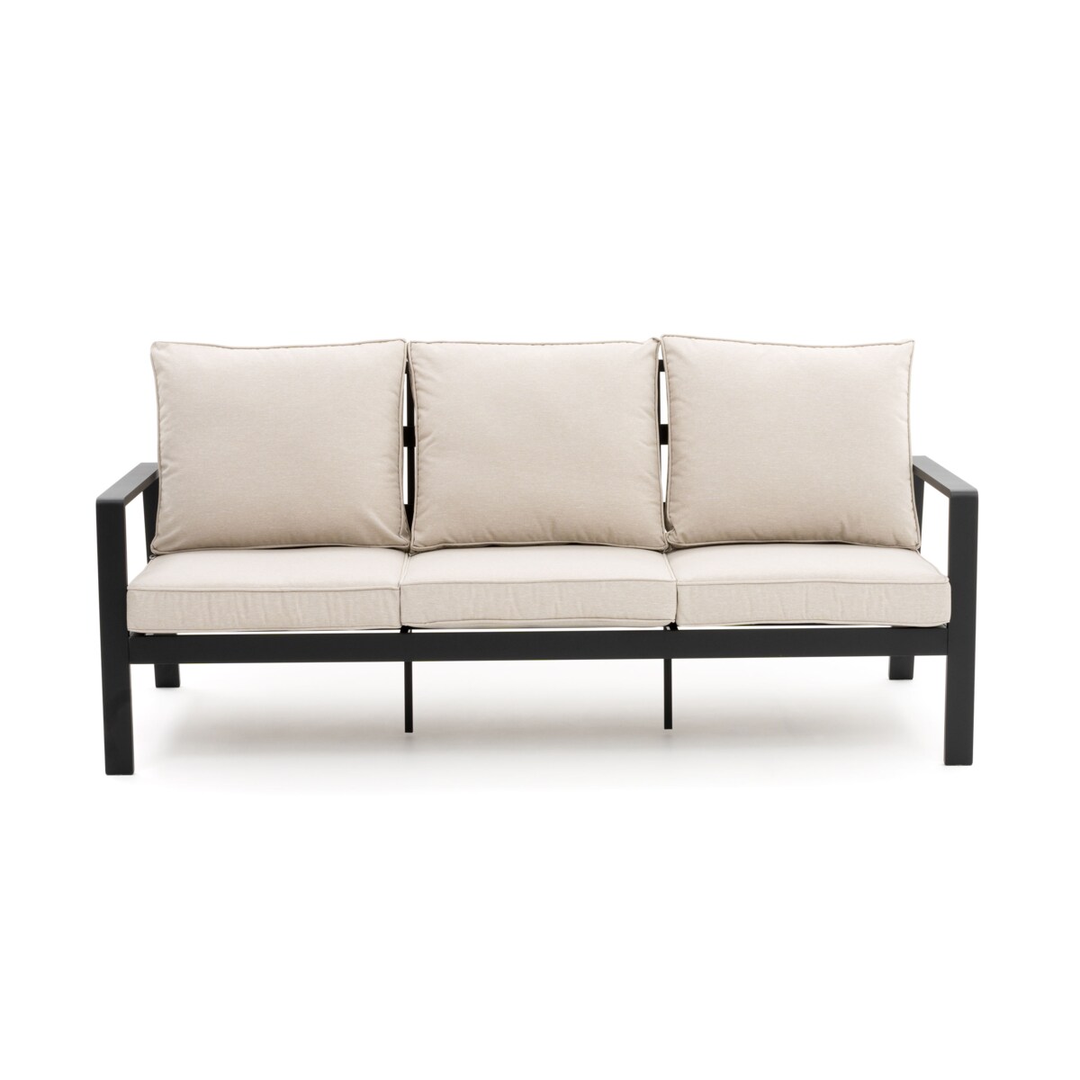 Zestaw mebli ogrodowych aluminiowe nowoczesne ATOL 5 grafitowo beżowe