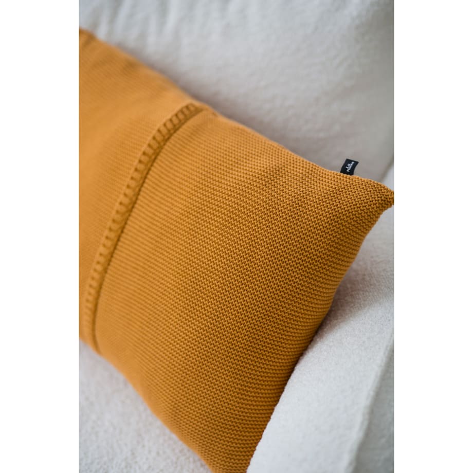 Poszewka klasyczna z przeszyciem musztardowa, 40 x 60 cm, La Manta