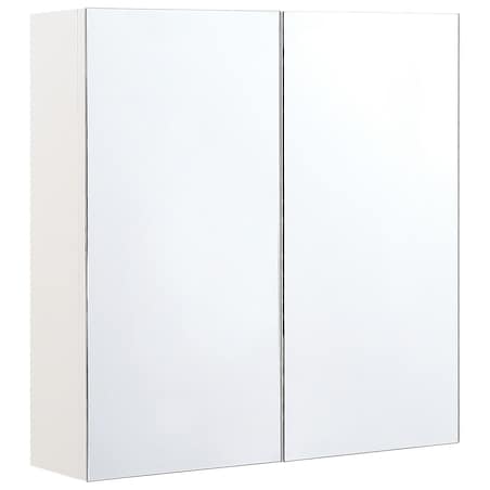 Szafka łazienkowa wisząca z lustrem NAVARRA 60 cm 60 cm Biały