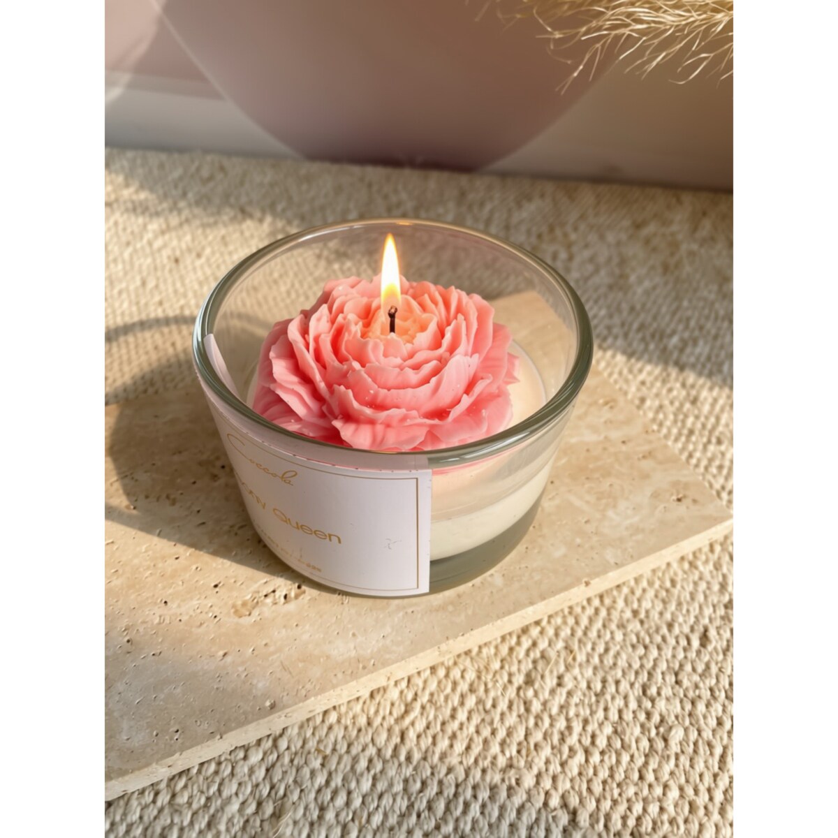 Peony Queen- 80 gram ekologiczna naturalna świeca sojowa ozdobna piwonia peonia (dostępne inne zapachy)