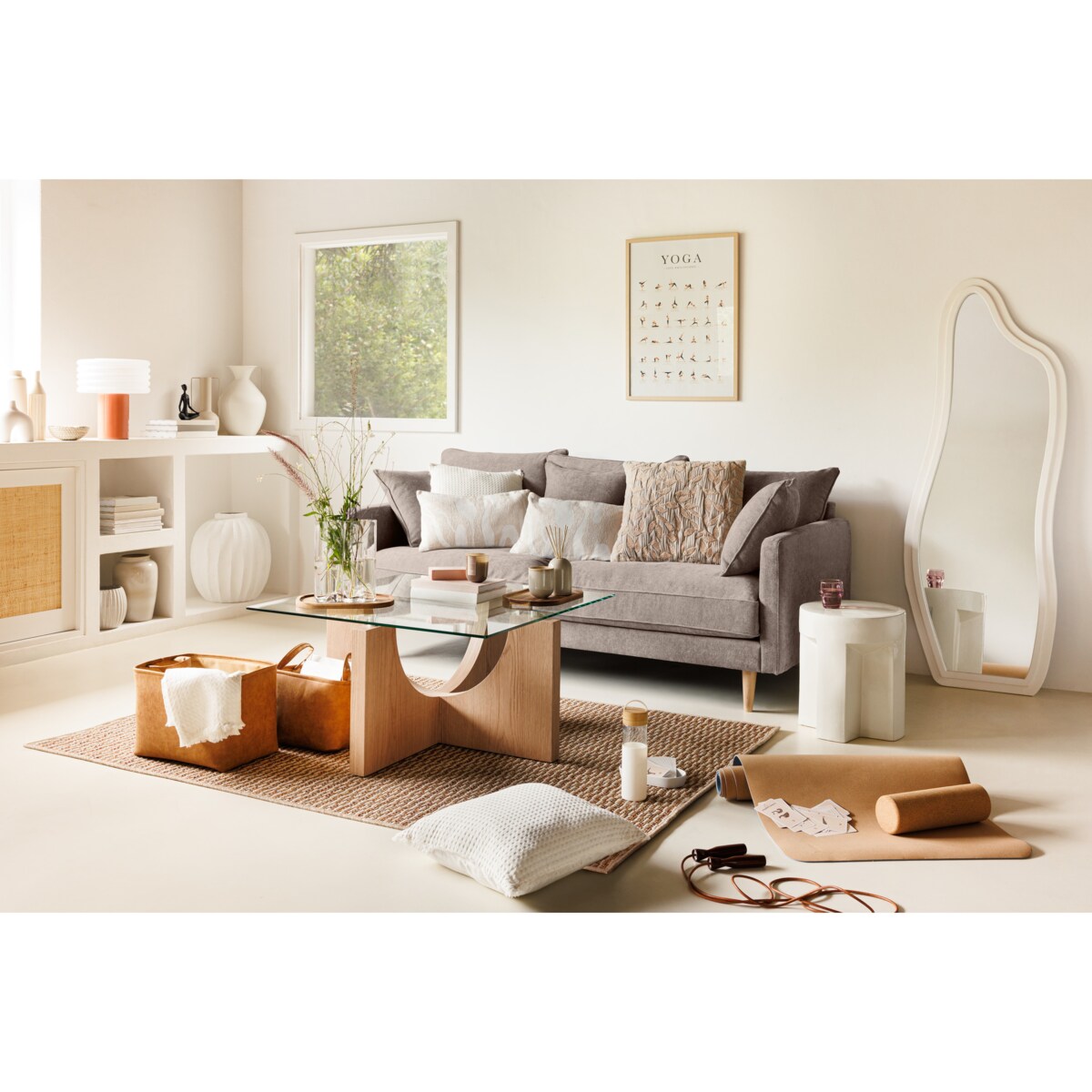 Lustro ścienne organiczne EMILY, 160 x 58 cm