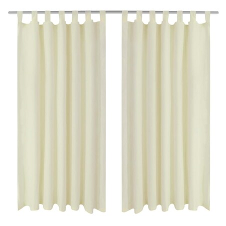 Kremowe atłasowe zasłony z pętelkami 2 szt. 140 x 175 cm