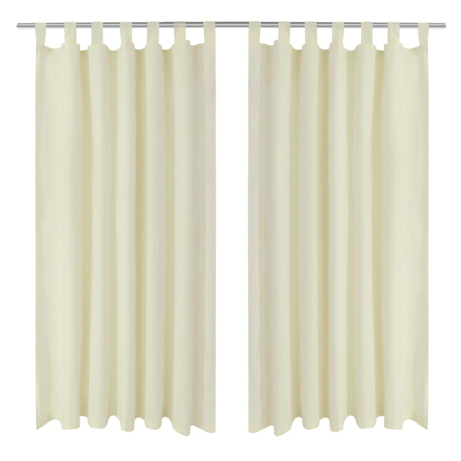Kremowe atłasowe zasłony z pętelkami 2 szt. 140 x 175 cm
