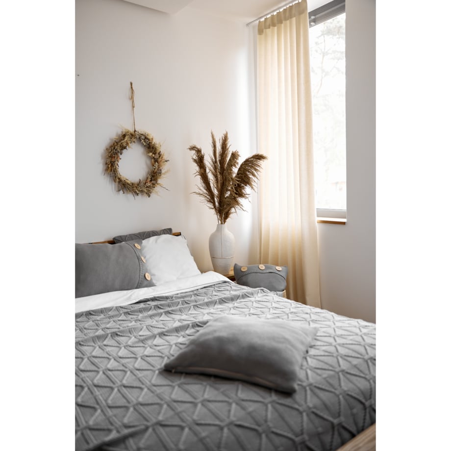 Narzuta brytyjska szara, 220 x 240 cm, La Manta