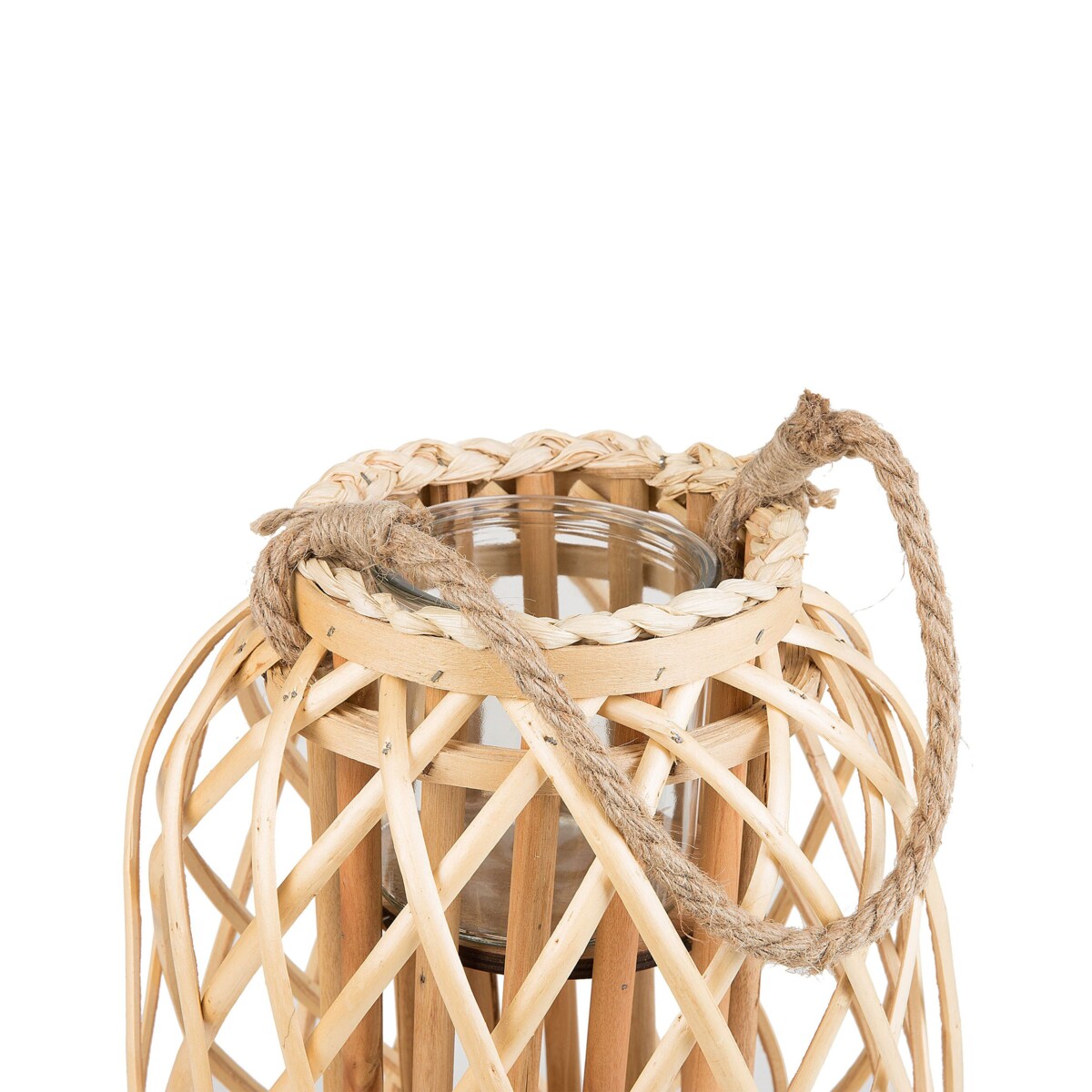 Lampion drewniany 30 cm naturalny MAURITIUS