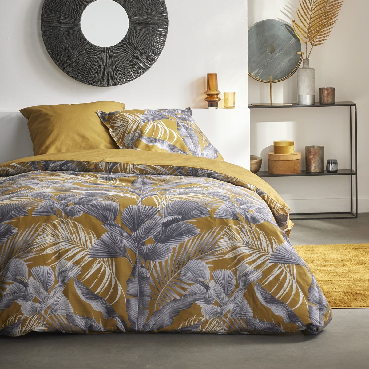 Pościel bawełniana 220 x 240 cm AIRY DAWN, wzór roślinny