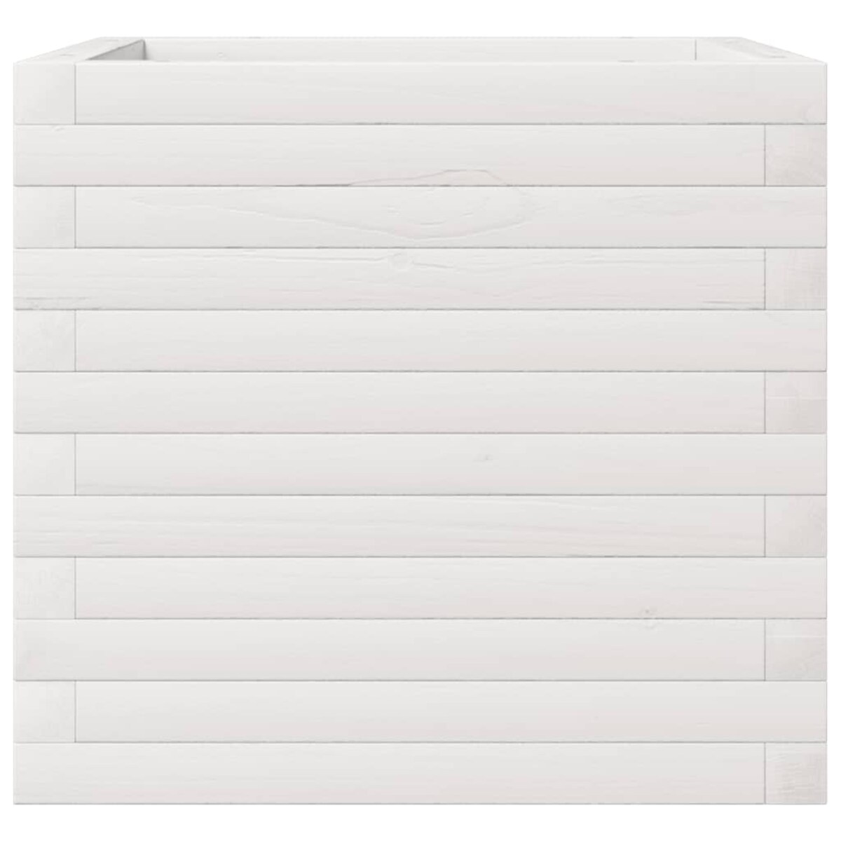 vidaXL Donica ogrodowa, biała, 50x50x45,5 cm, lite drewno sosnowe