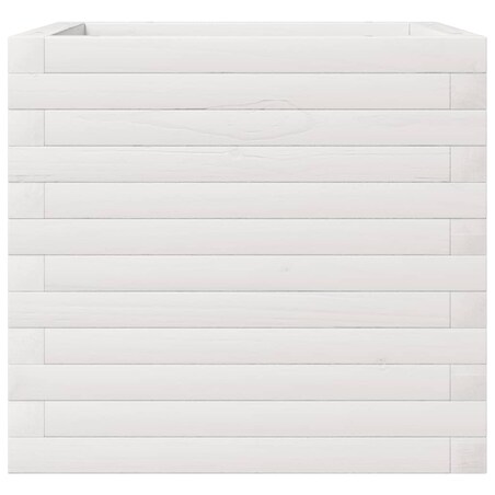 vidaXL Donica ogrodowa, biała, 50x50x45,5 cm, lite drewno sosnowe