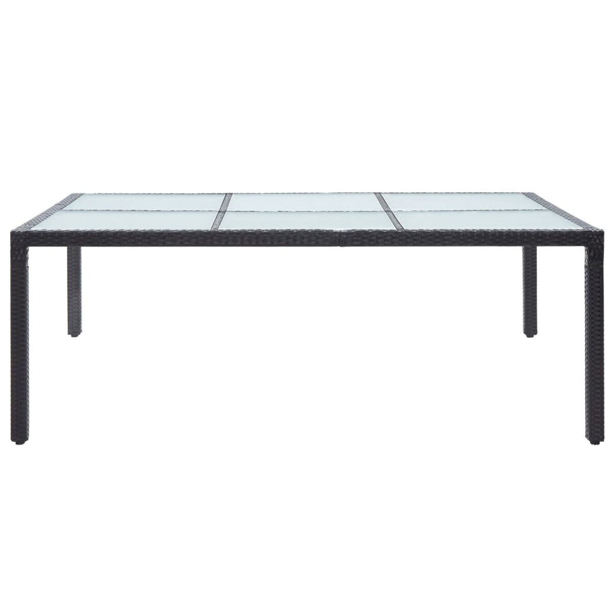 vidaXL Stół ogrodowy, czarny, 200x150x74 cm, polirattan