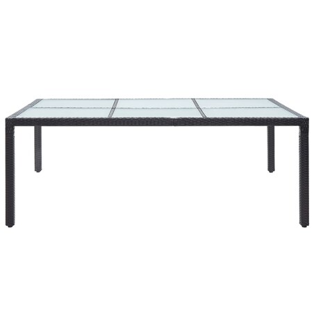 vidaXL Stół ogrodowy, czarny, 200x150x74 cm, polirattan