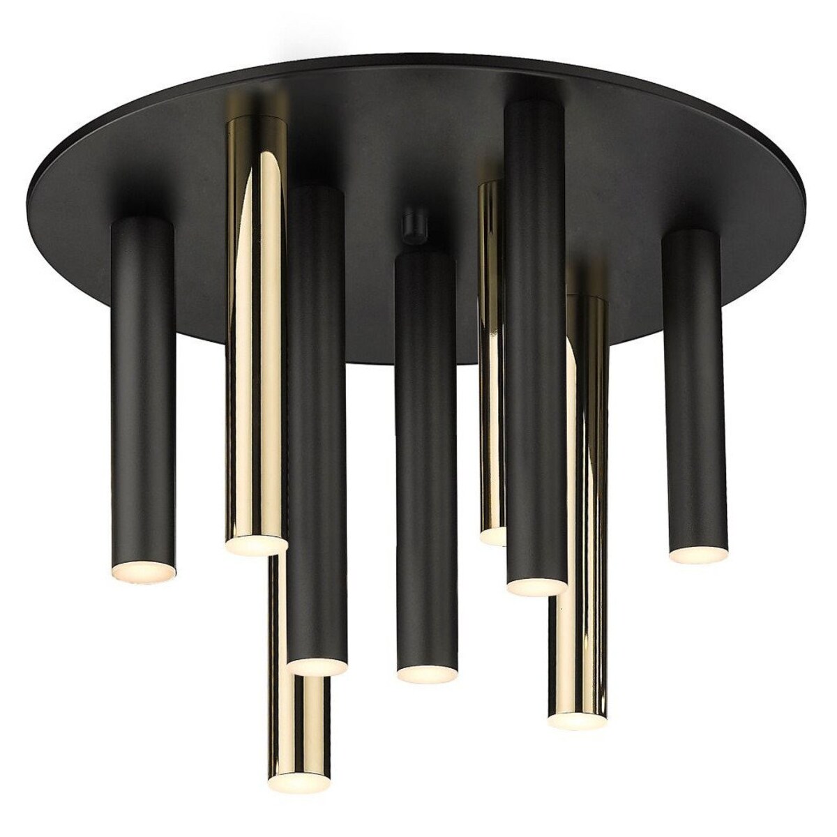 Nowoczesna lampa przysufitowa Loya 45W 3000K tuby czarne złote