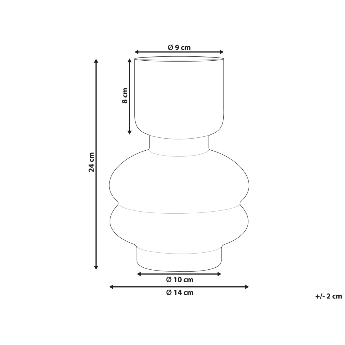 Wazon na kwiaty szklany 24 cm fioletowy RODIA