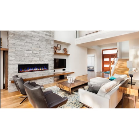 Kominek elektryczny AFLAMO Pride S115 - ścienny i do zabudowy - 115x42x14 cm - kominek LED bez funkcji grzania