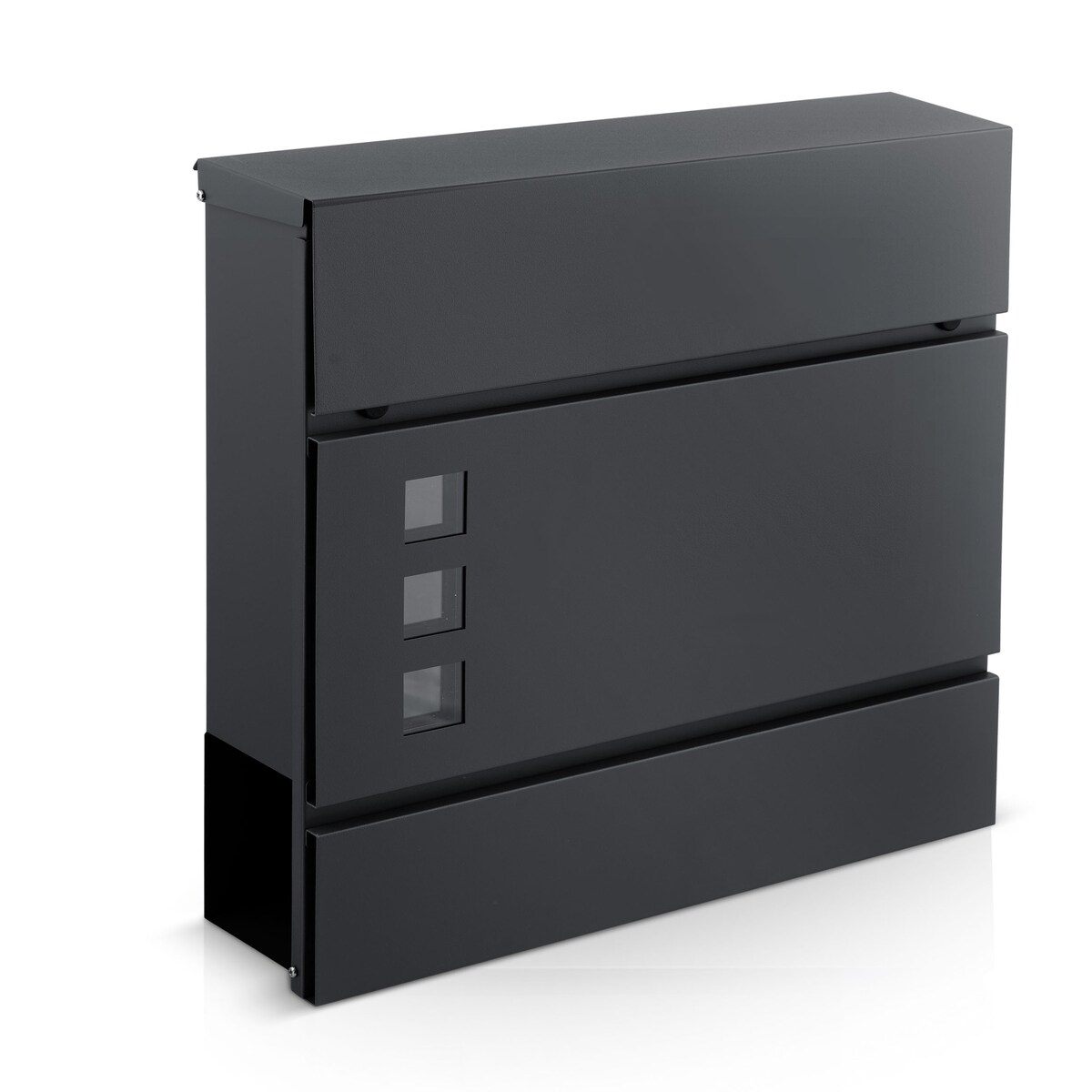 Skrzynka na listy z gazetnikiem Humberg pocztowa na bramę ogrodzenie stalowa antracyt