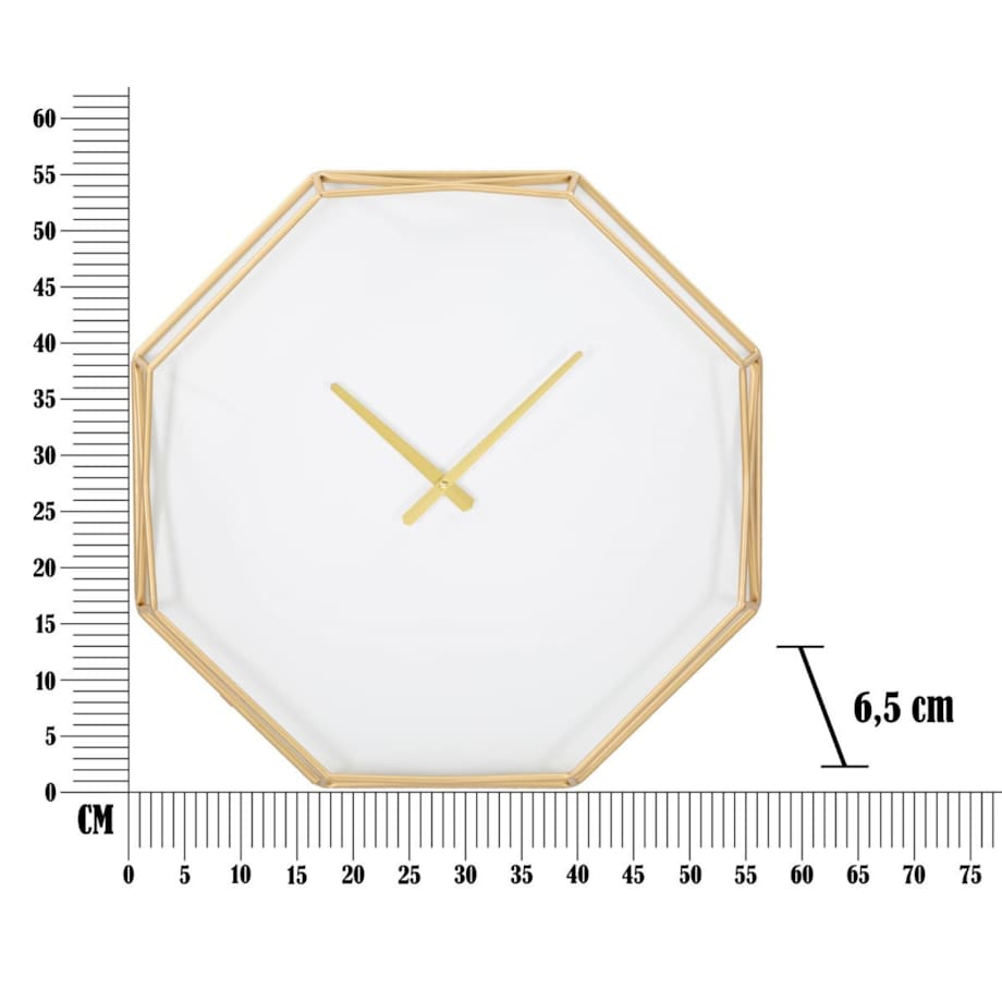 Zegar na ścianę w stylu glamour, Ø 56x6,5 cm RELOGIO ośmiokątny